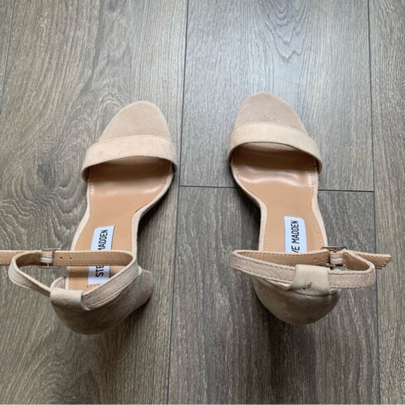Steve Madden Carrson Heels Sandals Suede Ankle Strap Block Heel Size 8 - Picture 12 of 16
